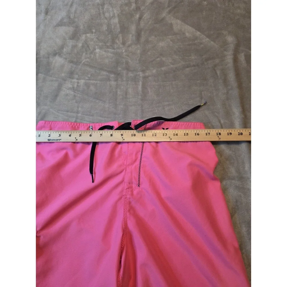 Hurley Mens Board Shorts Size 33 Pink Surf Swim Beach Logo Drawstring